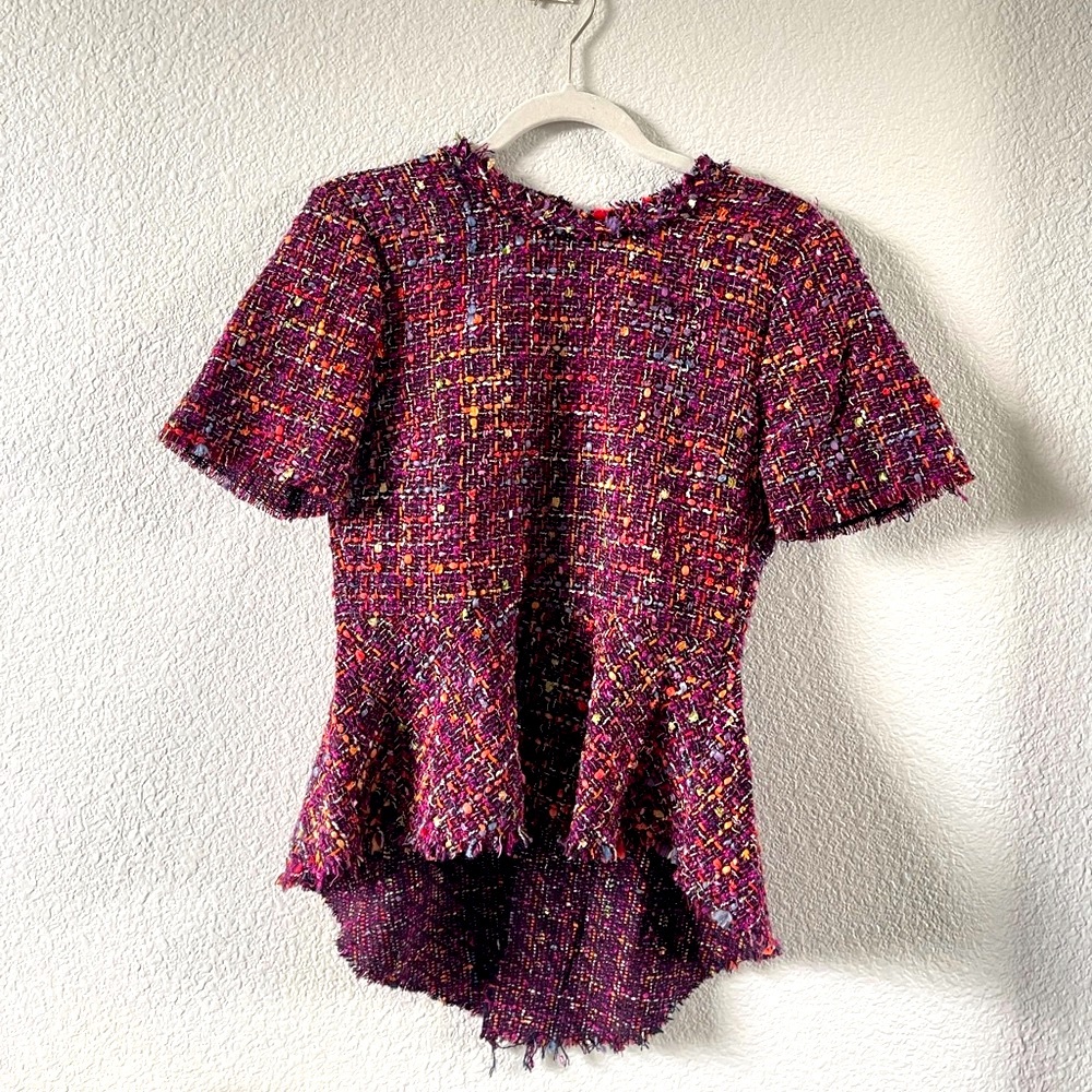 Zara Stylish Twisted Top in Red and Purple